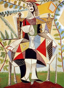 Pablo Picasso - Femme assise dans un jardin. Woman sitting in a garden 1938
