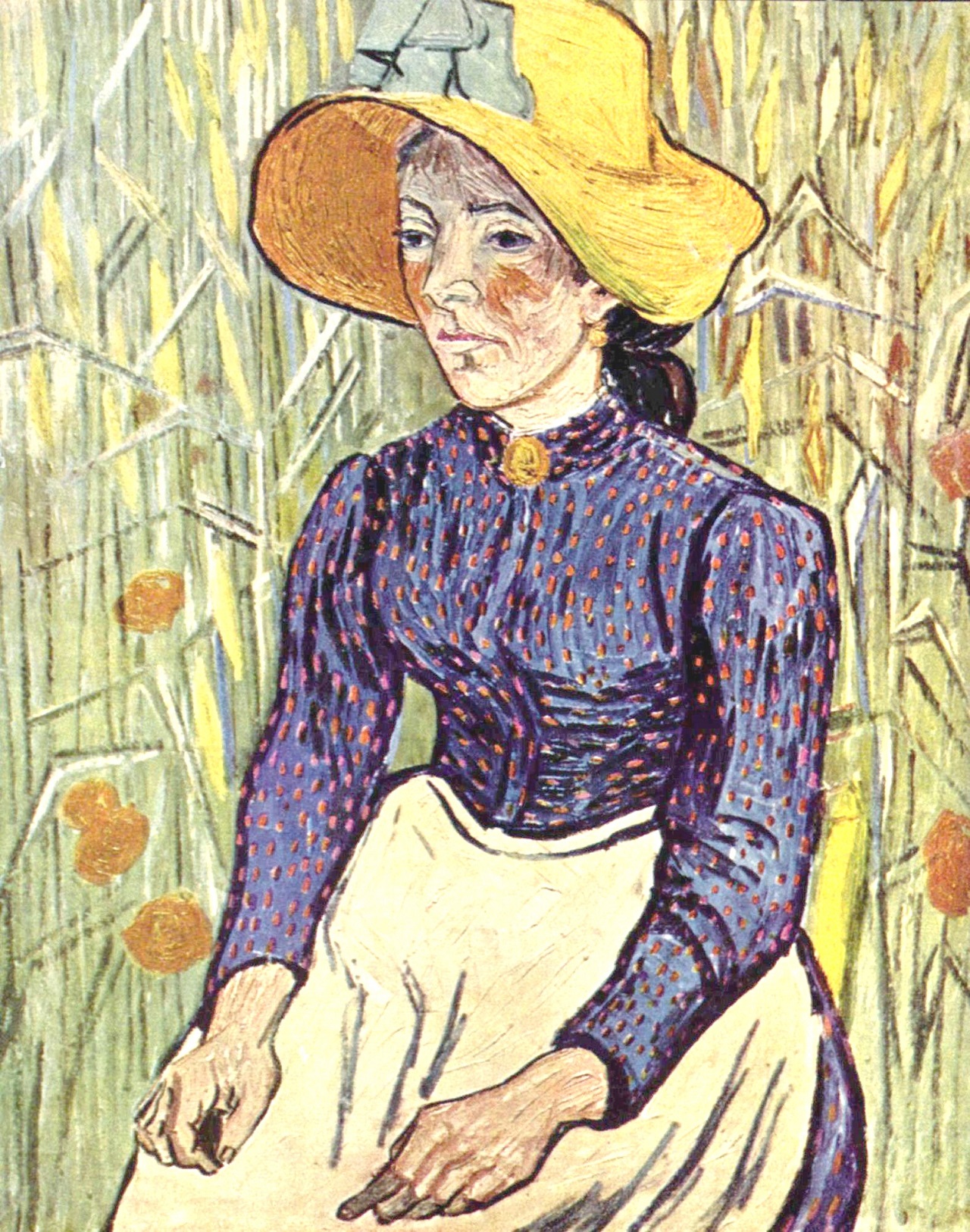 Vincent van Gogh - Peasant Woman Against a Background of Wheat 1890