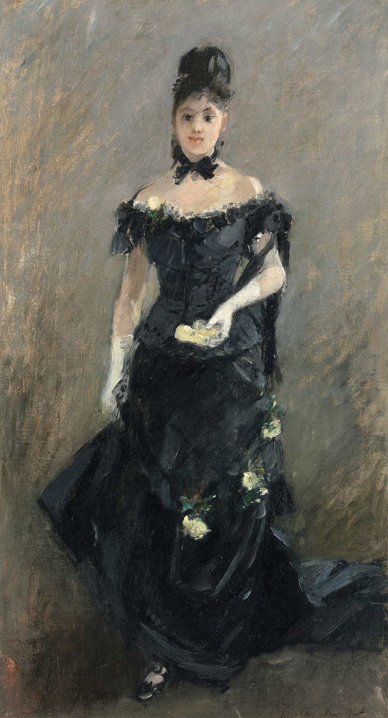 Berthe Morisot - Femme en noir or Avant le théâtre 1875
