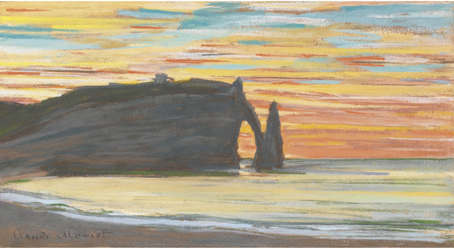 Claude Monet - Étretat, Falaise d'Aval 1885