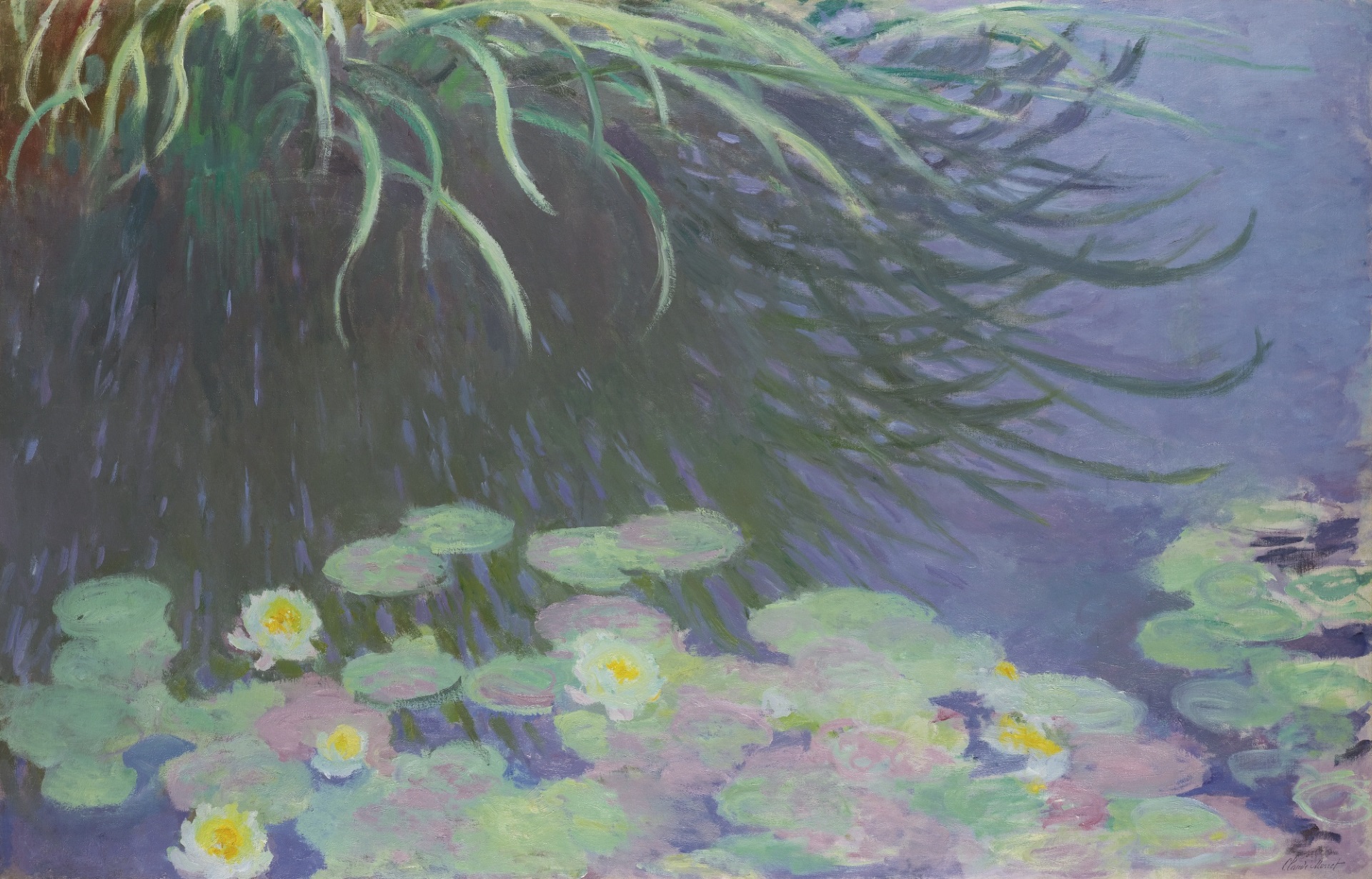 Claude Monet - Nympheas Avec Reflets De Hautes Herbes 1914-1917