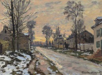Claude Monet - Route à Louveciennes, neige fondante, soleil couchant 1869-1870