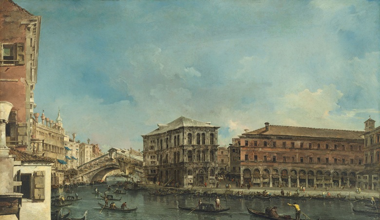Francesco Guardi (Venice 1712-1793) - Venice: the Rialto Bridge with the Palazzo dei Camerlenghi