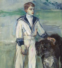 Henri de Toulouse-Lautrec - L'Enfant au chien, fils de Madame Marthe et la chienne Pamela-Taussat 1900
