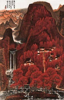 Li Keran - Landscape in Red 1964
