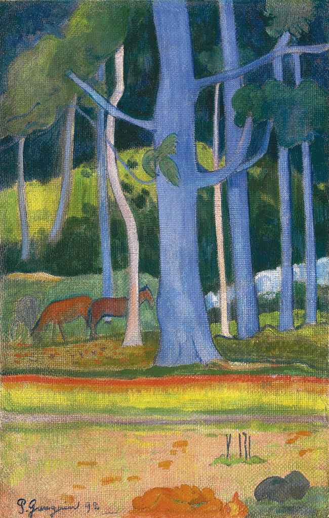 Paul Gauguin - Paysage aux troncs bleus 1892