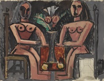 Pablo Picasso - Deux Femmes Assises (Recto) Etude Pour L'Offrande (Verso) 1908