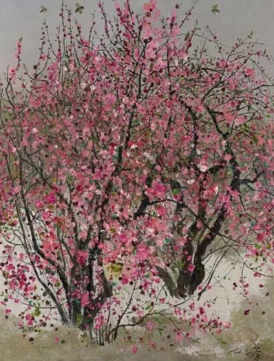 Wu Guanzhong - Peach Blossoms 1973